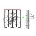 Artiss 4 Panel Room Divider Screen 174x179cm Bamboo Black