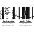 Artiss 4 Panel Room Divider Screen 174x179cm Bamboo Black