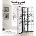 Artiss 4 Panel Room Divider Screen 174x179cm Bamboo Black