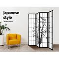 Artiss 4 Panel Room Divider Screen 174x179cm Bamboo Black