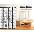 Artiss 4 Panel Room Divider Screen 174x179cm Bamboo Black