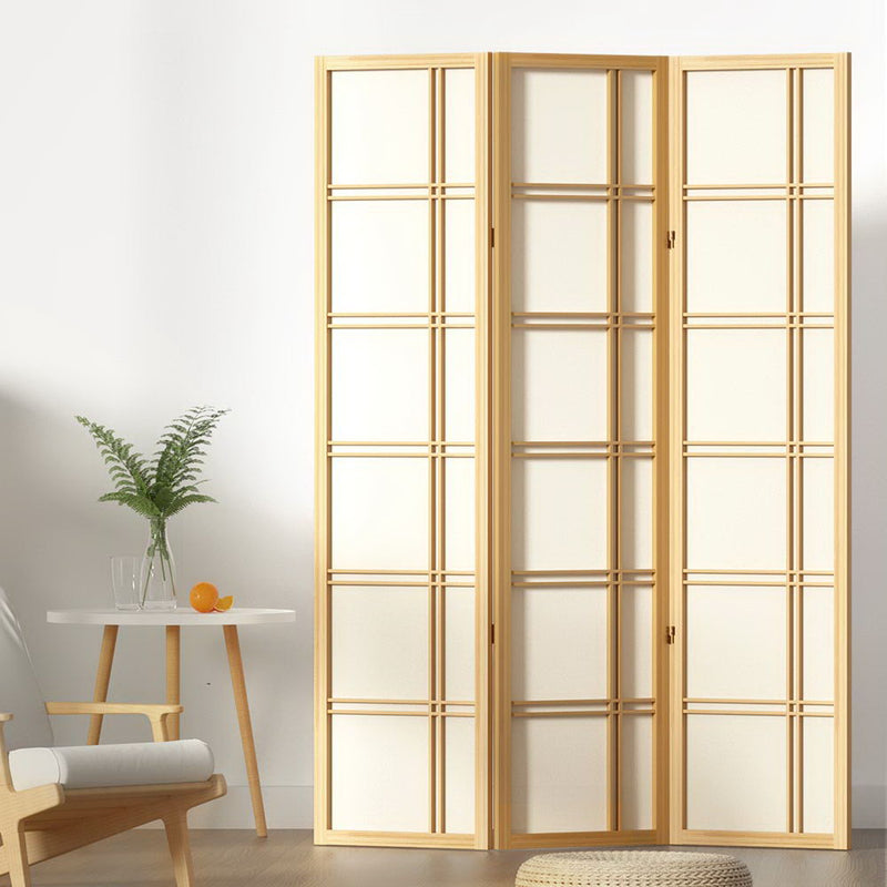 Artiss 3 Panel Room Divider Screen 132x179cm Natural