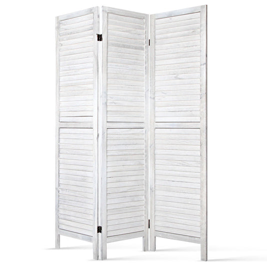 Artiss 3 Panel Room Divider Screen 120x170cm White Louver