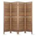 Artiss 4 Panel Room Divider Screen 160x170cm Louver Oak