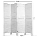 Artiss 4 Panel Room Divider Screen 163x170cm White Louver
