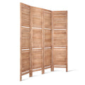 Artiss 4 Panel Room Divider 163x170cm Shelf Oak