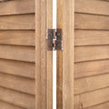 Artiss 4 Panel Room Divider 163x170cm Shelf Oak