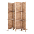 Artiss 4 Panel Room Divider 163x170cm Shelf Oak