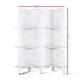Artiss 4 Panel Room Divider 163x170cm White Shelf Storage