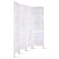 Artiss 4 Panel Room Divider 163x170cm White Shelf Storage