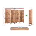 Artiss 8 Panel Room Divider Screen 326x170cm Oak Shelf