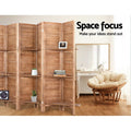 Artiss 8 Panel Room Divider Screen 326x170cm Oak Shelf