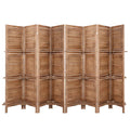 Artiss 8 Panel Room Divider Screen 326x170cm Oak Shelf