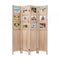 Artiss Room Divider 4 Panel Folding Privacy Screen Partition Rotatable Photo Frame Picture Collage Display Solid Wood Natural