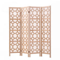 Artiss 4 Panel Room Divider Folding Privacy Screen Wooden Partition Geometric Freestanding Separator Natural 170cm