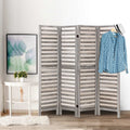 Artiss 4 Panel Room Divider Screen 163x170cm Grey Louver