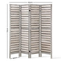 Artiss 4 Panel Room Divider Screen 163x170cm Grey Louver