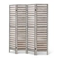 Artiss 4 Panel Room Divider Screen 163x170cm Grey Louver