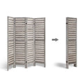 Artiss 4 Panel Room Divider Screen 163x170cm Grey Louver