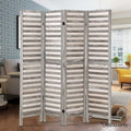Artiss 4 Panel Room Divider Screen 163x170cm Grey Louver