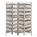 Artiss 4 Panel Room Divider Screen 163x170cm Grey Louver