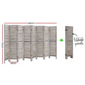 Artiss 8 Panel Room Divider Screen 326x170cm Grey Louver