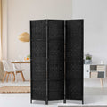 Artiss 3 Panel Room Divider Screen 123x170cm Black Woven