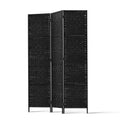 Artiss 3 Panel Room Divider Screen 123x170cm Black Woven