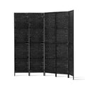 Artiss 4 Panel Room Divider Screen 163x170cm Black Woven