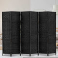 Artiss 6 Panel Room Divider Screen 245x170cm Black Woven