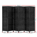 Artiss 6 Panel Room Divider Screen 245x170cm Black Woven