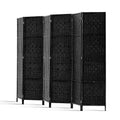 Artiss 6 Panel Room Divider Screen 245x170cm Black Woven