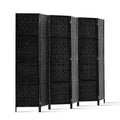Artiss 6 Panel Room Divider Screen 245x170cm Black Woven