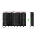 Artiss 8 Panel Room Divider Screen 326x170cm Black Woven