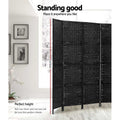 Artiss 8 Panel Room Divider Screen 326x170cm Black Woven
