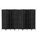 Artiss 8 Panel Room Divider Screen 326x170cm Black Woven