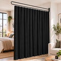 Artiss Room Divider Wall Mounted Hanging Curtain Partition Screen Black 200x220cm