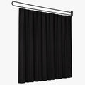 Artiss Room Divider Wall Mounted Hanging Curtain Partition Screen Black 200x220cm