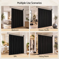 Artiss Room Divider Wall Mounted Hanging Curtain Partition Screen Black 200x220cm