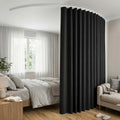 Artiss Ceiling Mounted Curtain Track Room Divider Black