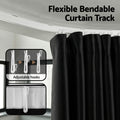 Artiss Ceiling Mounted Curtain Track Room Divider Black