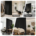 Artiss Ceiling Mounted Curtain Track Room Divider Black