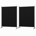 Artiss Room Divider Set of 2 Privacy Screen Fabric Room Separator Partition 175x180cm Black