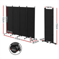 Artiss 4 Panel Room Divider Screen 217cm Wheels Black Fabric