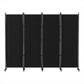 Artiss 4 Panel Room Divider Screen 217cm Wheels Black Fabric