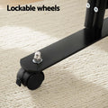 Artiss 4 Panel Room Divider Screen 217cm Wheels Black Fabric