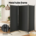Artiss 3 Panel Room Divider Screen 260x180cm Black Fabric