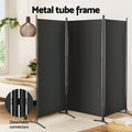 Artiss 3 Panel Room Divider Set of 2 Folding Privacy Screen Fabric Room Separator Partition Black