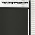 Artiss 3 Panel Room Divider Set of 2 Folding Privacy Screen Fabric Room Separator Partition Black