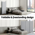 Artiss 3 Panel Room Divider Set of 2 Folding Privacy Screen Fabric Room Separator Partition Grey